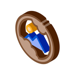 Eyeball Damage Icon Vector. Isometric Eyeball Damage Sign. Color Isolated Symbol Illustration