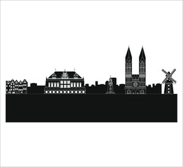 Fototapeta premium Skyline of the city of Bremen in Germany. illustration for web and mobile design.