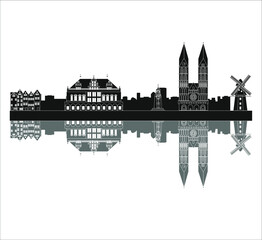 Obraz premium Skyline of the city of Bremen in Germany. illustration for web and mobile design.