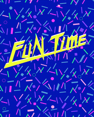 eighties style seamless background and slogan.