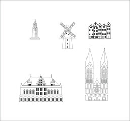 Obraz premium Skyline of the city of Bremen in Germany. illustration for web and mobile design.