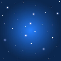 vector night sky, moon and stars