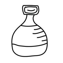 Cute hand drawn element of cosmetic products. Doodle vector illustration for bathroom interior. Isolated on white background.