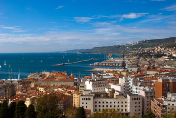 Fototapeta premium sea view of Trieste Port, Italy