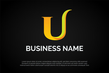 U Monogram Logo Template