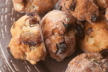 muffins with raisins, close