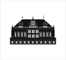 Obraz premium town hall of the city of bremen in germany. illustration for web and mobile design.