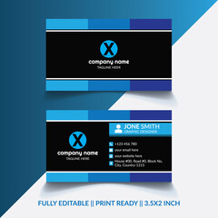 Business card template Vector, Modern professional business card print ready editable