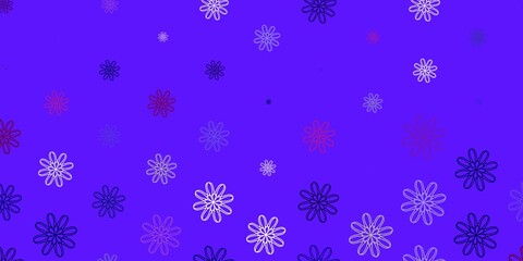 Light Pink, Blue vector natural backdrop with flowers.