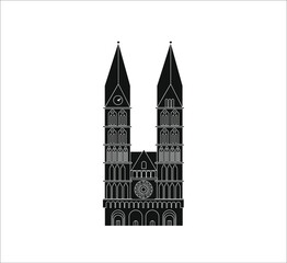 vector cathedral, city of bremen in germany. illustration for web and mobile design.