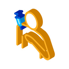 injection in shoulder icon vector. isometric injection in shoulder sign. color isolated symbol illustration