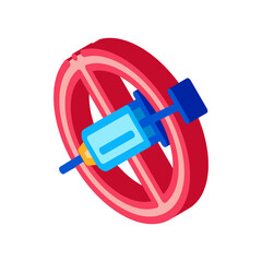 injection ban icon vector. isometric injection ban sign. color isolated symbol illustration