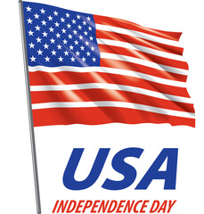 Independence day background and badge logo with US flag