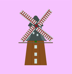 mill of the city of bremen in germany. illustration for web and mobile design.