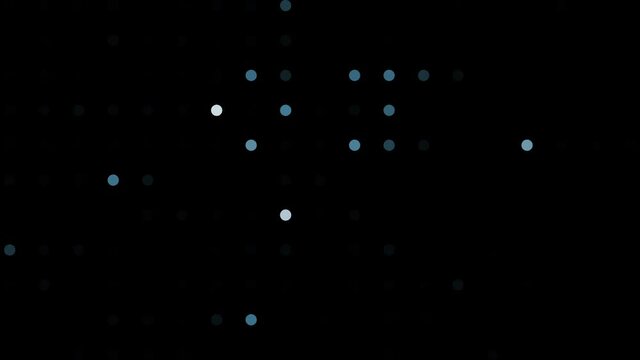 animation random dots led blue on black background