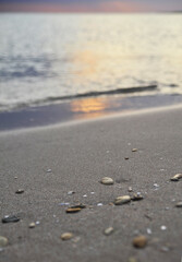 Sunset beach. Beautiful view of Crimea.