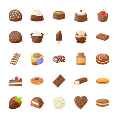 Chocolate Flat Icons Pack