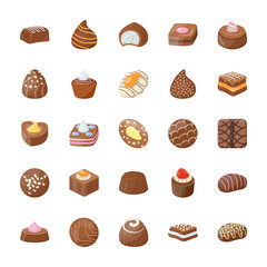 Chocolate Flat Vector Icons Pack 