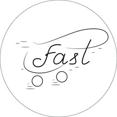 Hand drawn Fast icon sign lineart, Fast delivery icon lineart