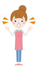 びっくりする主婦のイラスト2