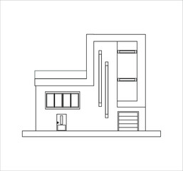 modern house. illustration for web and mobile design.