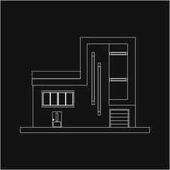 modern house. illustration for web and mobile design.