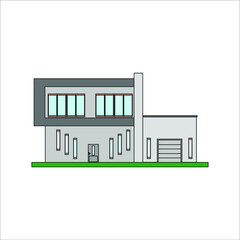 modern house. illustration for web and mobile design.