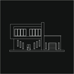 modern house. illustration for web and mobile design.