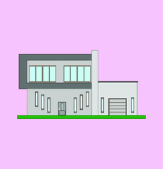 modern house. illustration for web and mobile design.