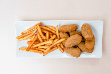 Chicken nuggets with french fries