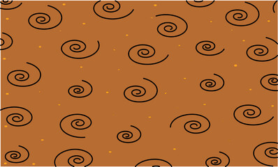 black color spiral and dot illustration.