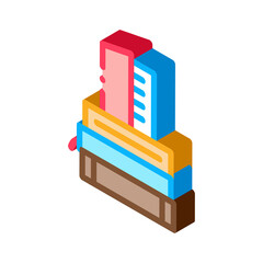stack of books icon vector. isometric stack of books sign. color isolated symbol illustration