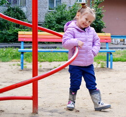 little girl on playground