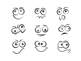 Set Cartoon Eye In Vector High quality original trendy vector set of cartoon eyes and mouth