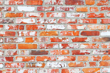 Beautiful natural red brick background with different texture