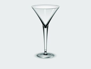 empty martini glass isolated
