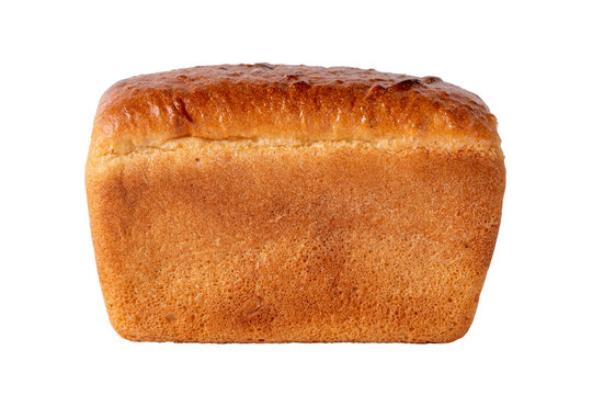 Freshly baked white bread isolated on white background. Close-up.