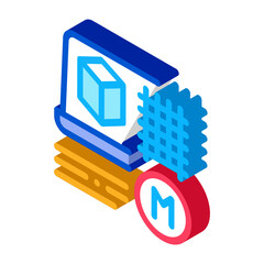 modeling of building materials icon vector. isometric modeling of building materials sign. color isolated symbol illustration