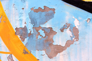 Abstract concrete, weathered with cracks and scratches. Landscape style. Grungy Concrete Surface....