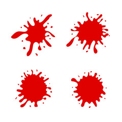 Red Paint splash set. Vector illustration. Graphic template.
