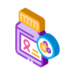 cancer pills icon vector. isometric cancer pills sign. color isolated symbol illustration