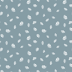Cute hand drawn floral seamless pattern, chamomile background, great for textiles, banners, wallpapers, wrapping - vector design