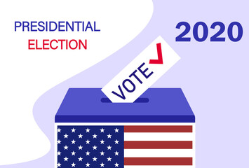 Fototapeta na wymiar 2020 vote presidential election vector template. Presidential Election 2020 in United States.