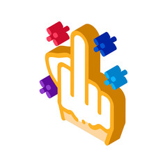 third finger gesture icon vector. isometric third finger gesture sign. color isolated symbol illustration