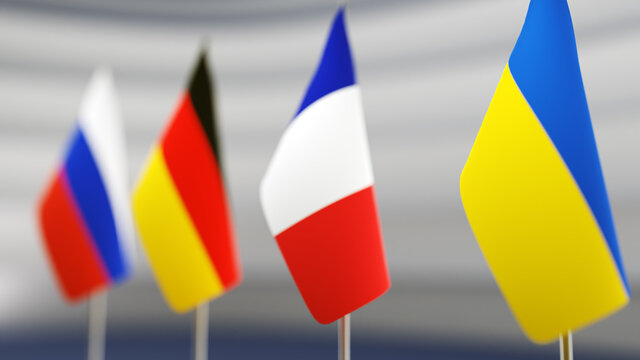 format normand 3d rendering Flag conference Russia Ukraine France Germany