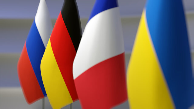 format normand 3d rendering Flag conference Russia Ukraine France Germany