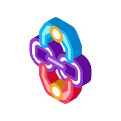 human connection icon vector. isometric human connection sign. color isolated symbol illustration