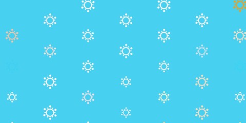 Light Blue, Yellow vector background with covid-19 symbols.