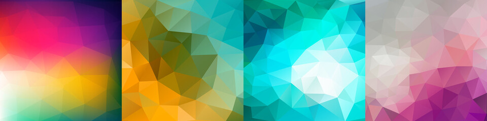 Set of colorful geometric background. Vector set