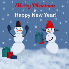 A merry Christmas and happy new year postcard, poster, banner, brochures 